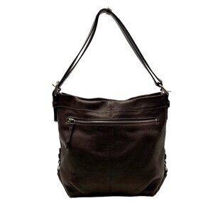 Coach 2-Way Brown Pebbled Leather Duffle Shoulder Bag (F15064)
